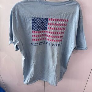 Vineyard Vines Blue Tee with Flag Design